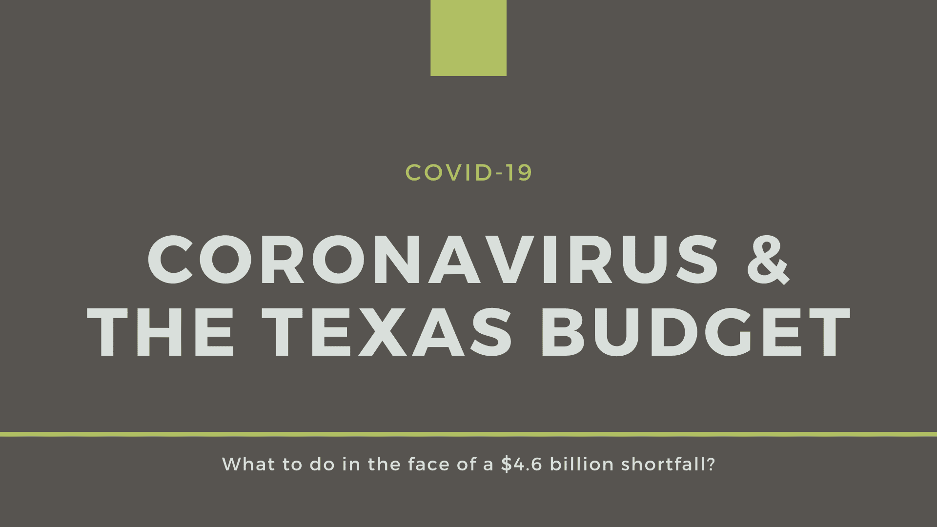 Covid-19 and the Texas State Budget
